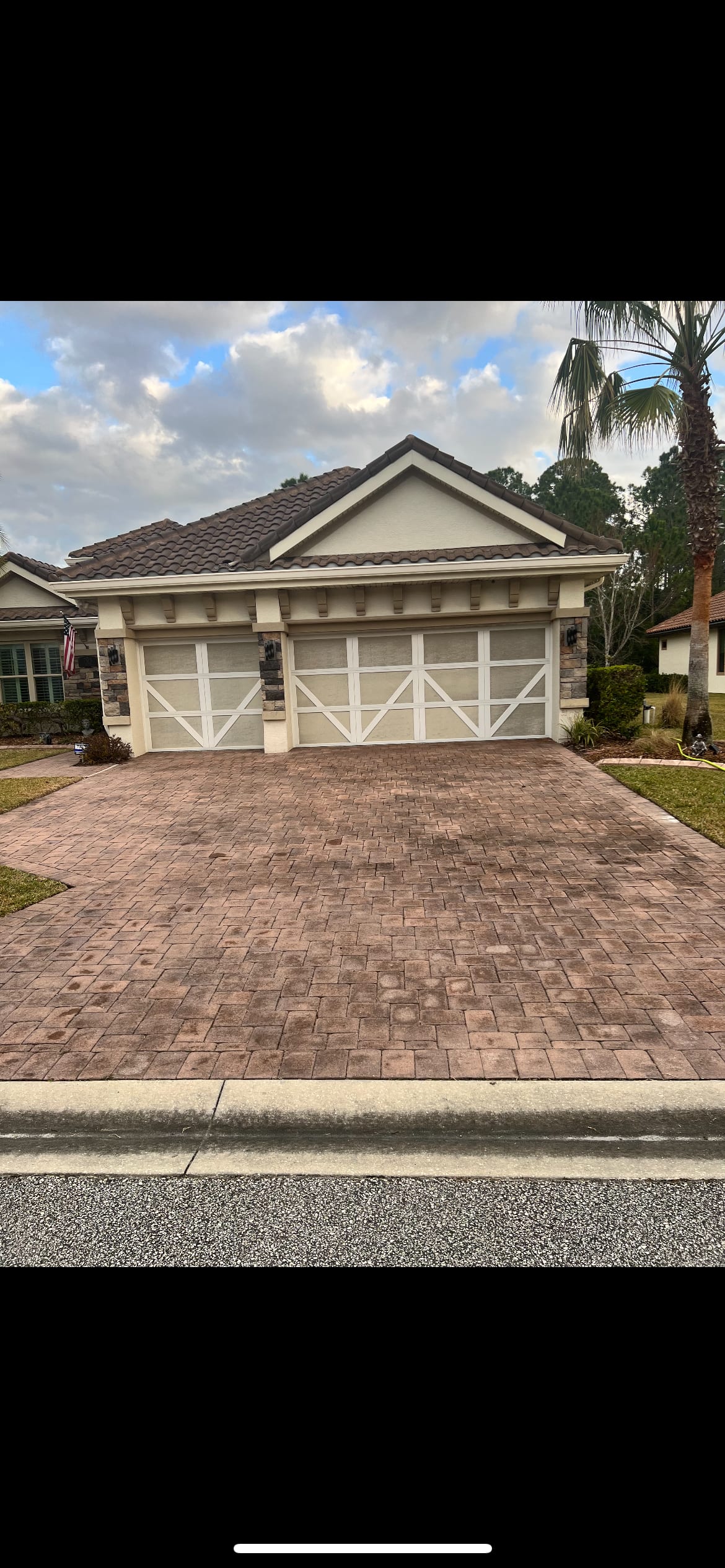 Barn walkway pavers before paver sealing