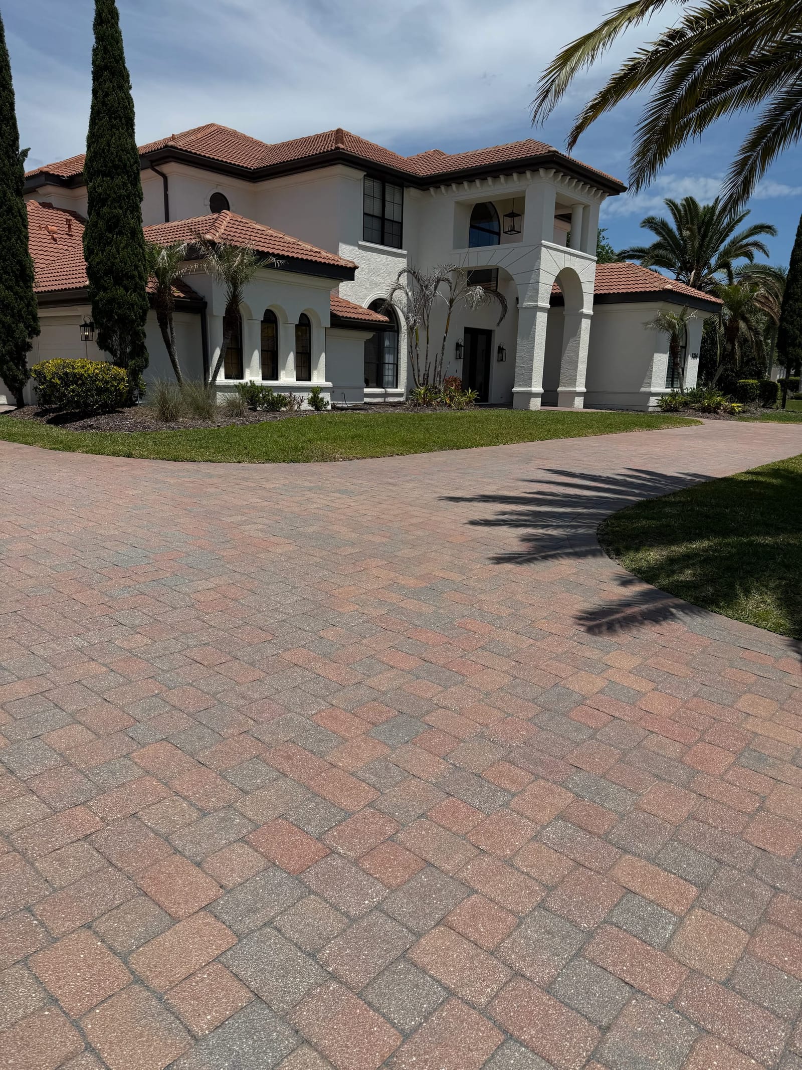 Paver driveway restoration before paver sealing