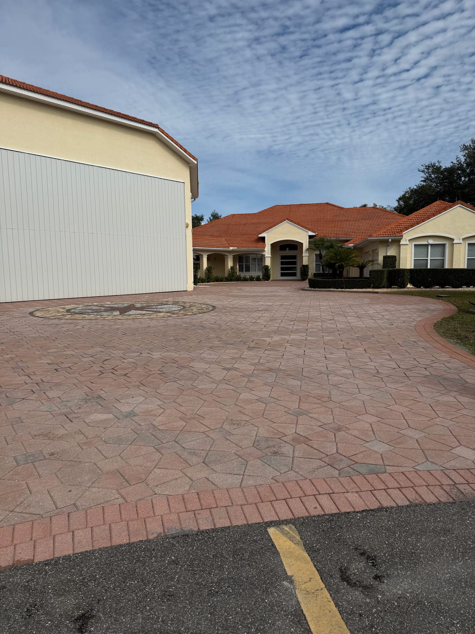 Hangar apron pavers before paver sealing