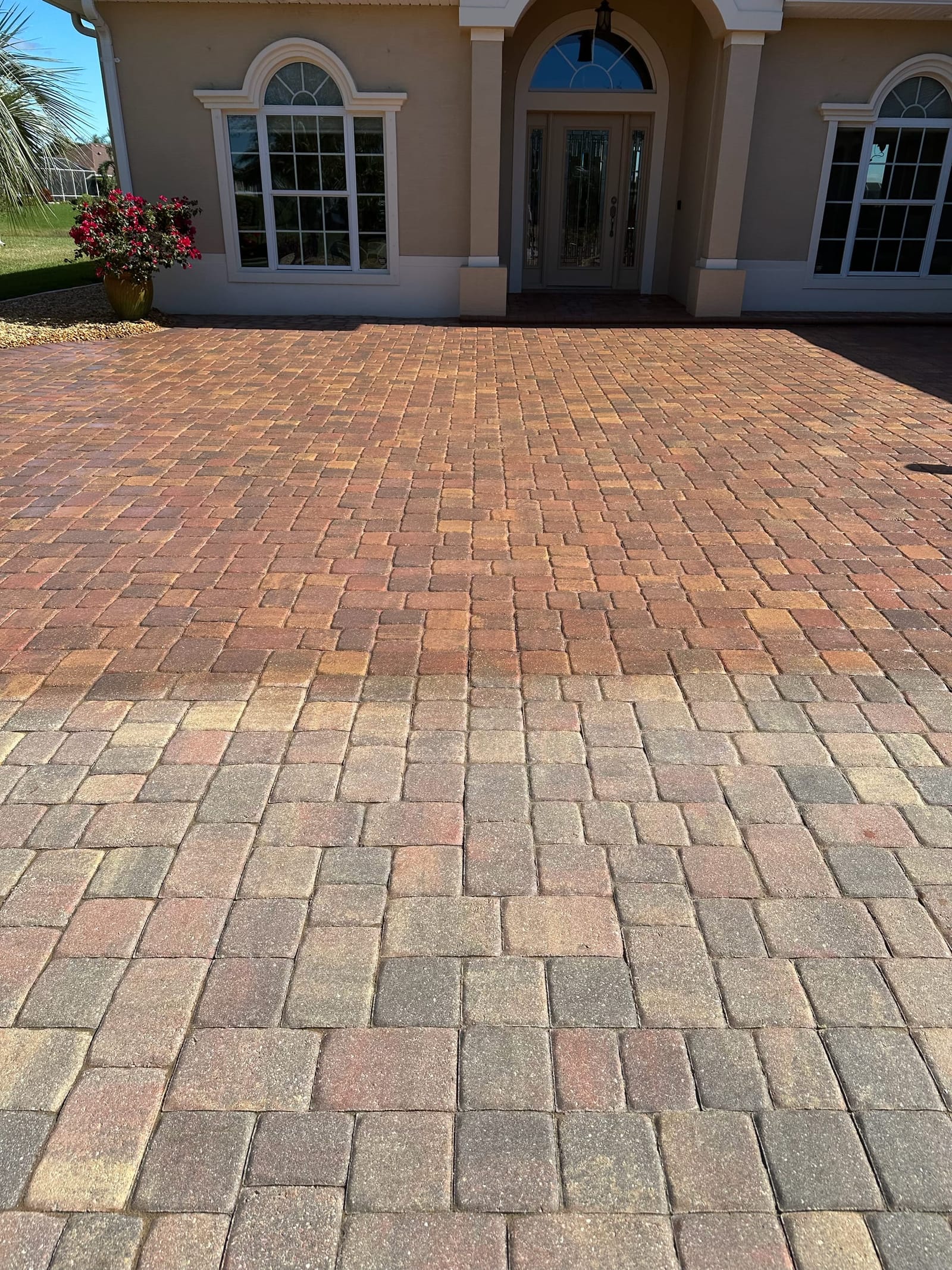 Sealing in progress — paver sealing by Wintz Enterprise