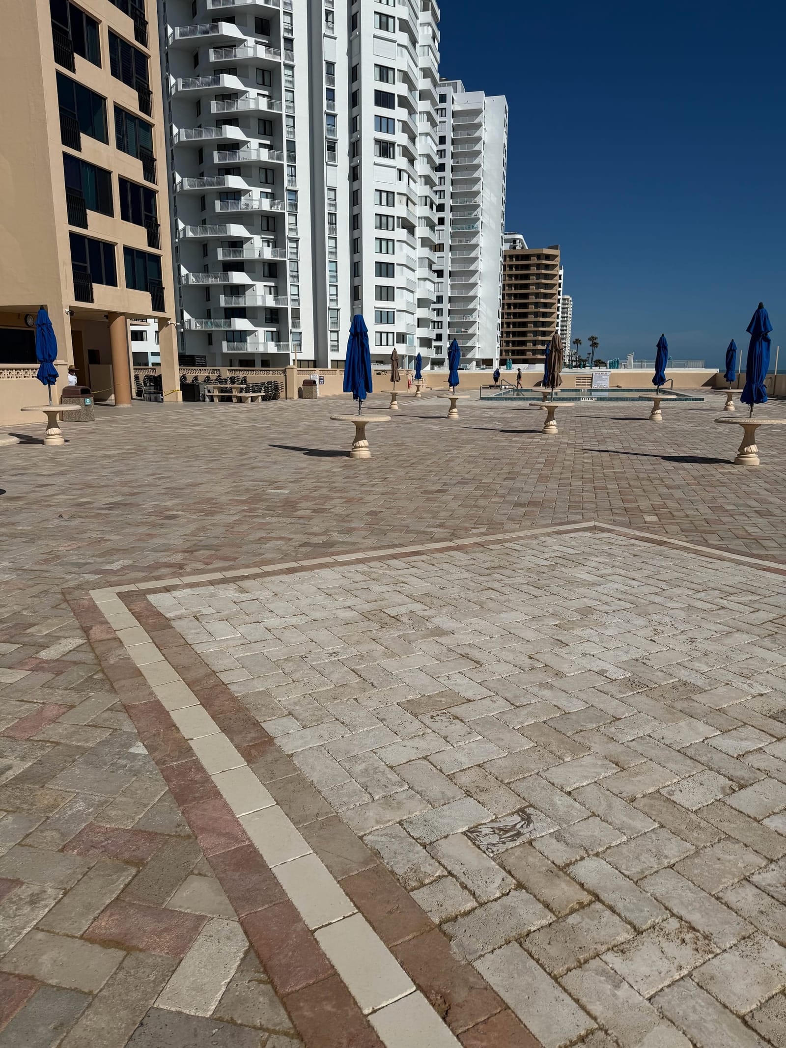 Beachside paver restoration before paver sealing